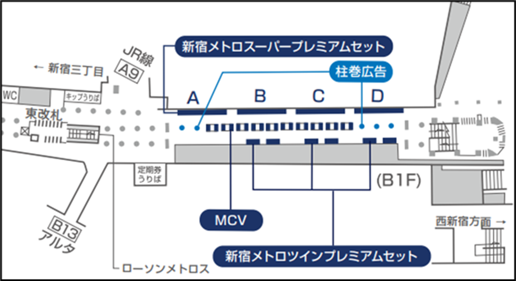 新宿プロムナードジャック媒体マップ