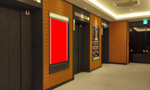 Yodobashi-Sendai 各階エレベーターホール（店内メディア）