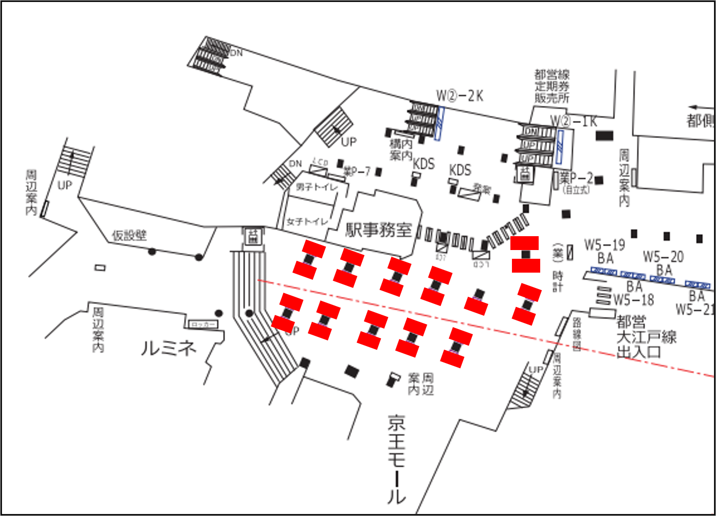 京王新宿KTビジョン掲出位置図