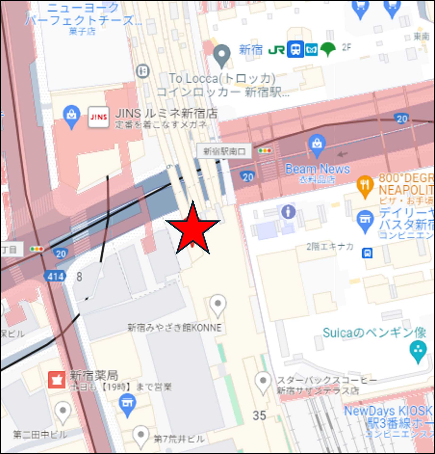 新宿_サザンテラスビジョン掲出場所