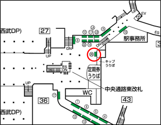 東京メトロ池袋プレミアムセット3掲出位置