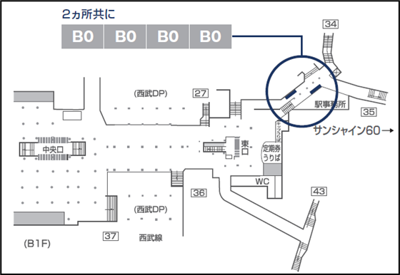 東京メトロ池袋プレミアムセット1掲出位置