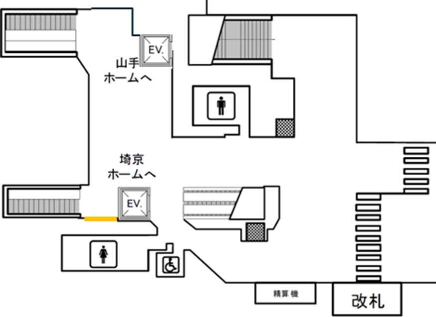 JR渋谷ハチ公改札内埼京湘南シート地図