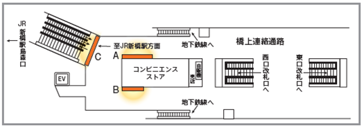 ゆりかもめ 新橋シート A・B・C地図