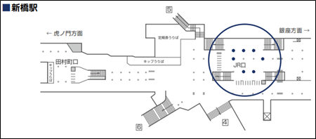 東京メトロ新橋駅柱巻地図