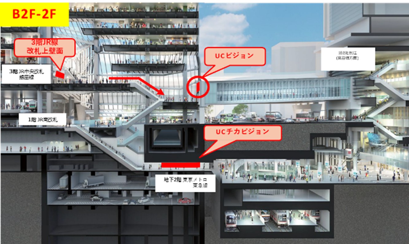 渋谷スクランブルスクエア UCビジョン地図