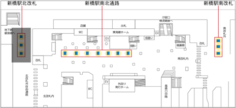 JR東日本J・ADビジョン新橋駅北改札地図