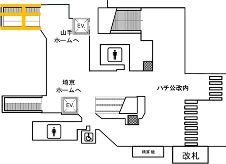 JR渋谷ハチ公改札内階段ラッピング地図