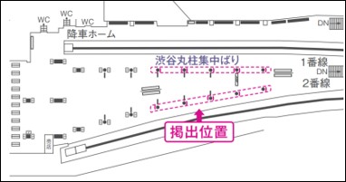 京王渋谷丸柱集中貼り地図