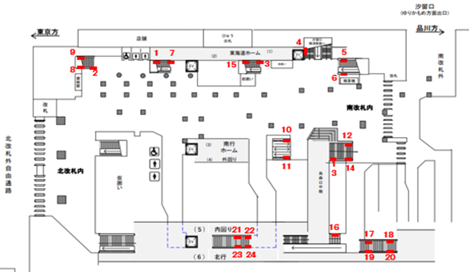 JR東日本新橋駅集中貼り地図