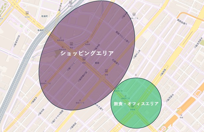 銀座駅エリアイメージ図