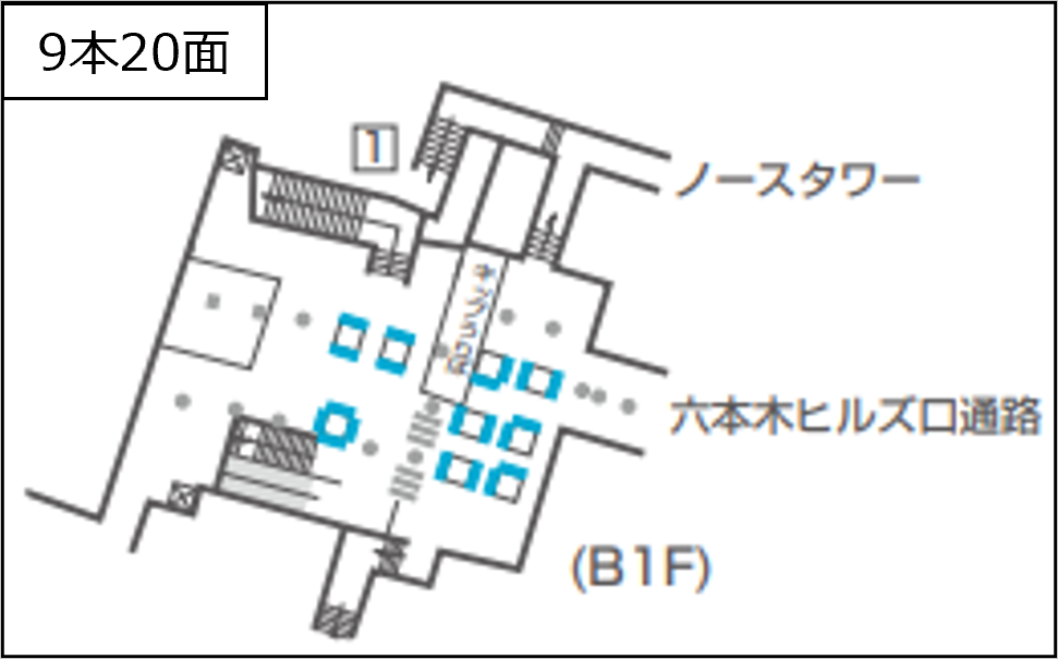メトロMCV六本木駅ジャック掲出位置