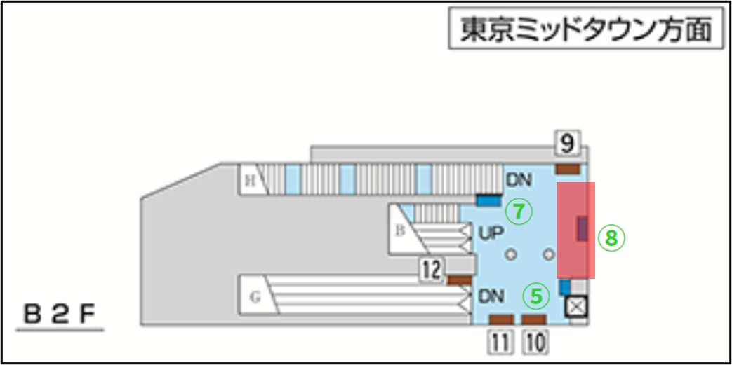 都営地下鉄プレミアムボード六本木駅の掲出位置
