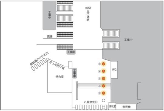 JR東京八重洲北口コンコースアドピラー地図