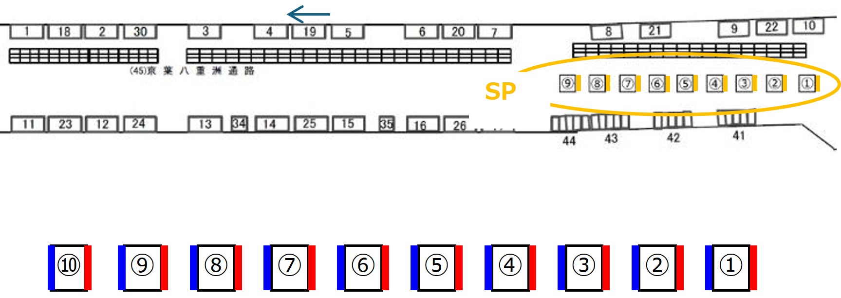 東京駅京葉通路シート地図